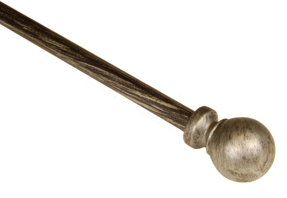 BCL Drapery Hardware Classic Ball Curtain Rod, Antique Silver Finish, 48-inch to 86-inch at Sears.com