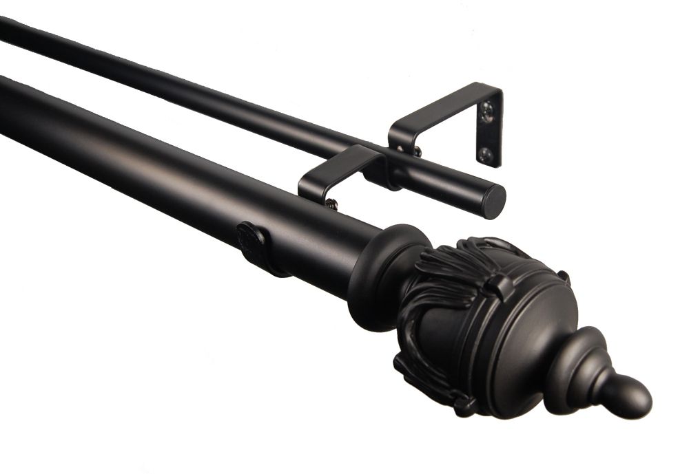 BCL Drapery Hardware Urn Double Curtain Rod,