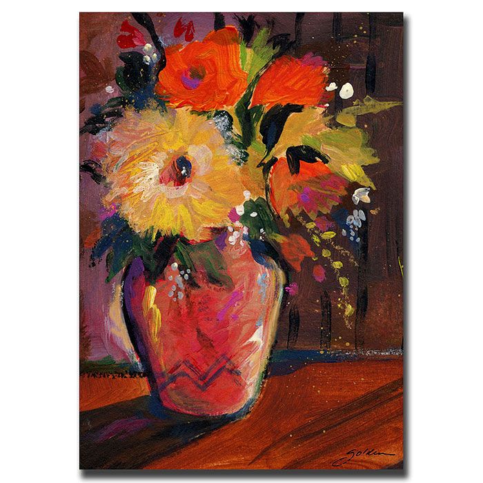 Trademark Art Orange Splash Bouquet by Sheila Golden 35x47 inches