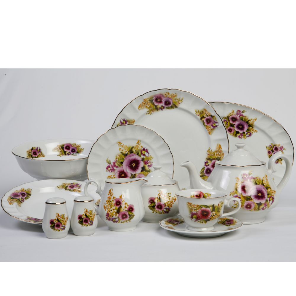 Lynns Spring Pansies 49pc dinner set at Sears.com