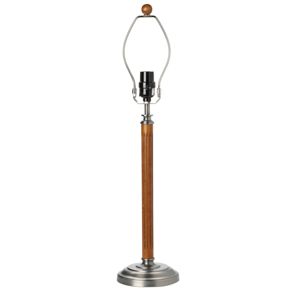 Whole Home Antique Pewter / Fluted Rosewood Table Lamp Base