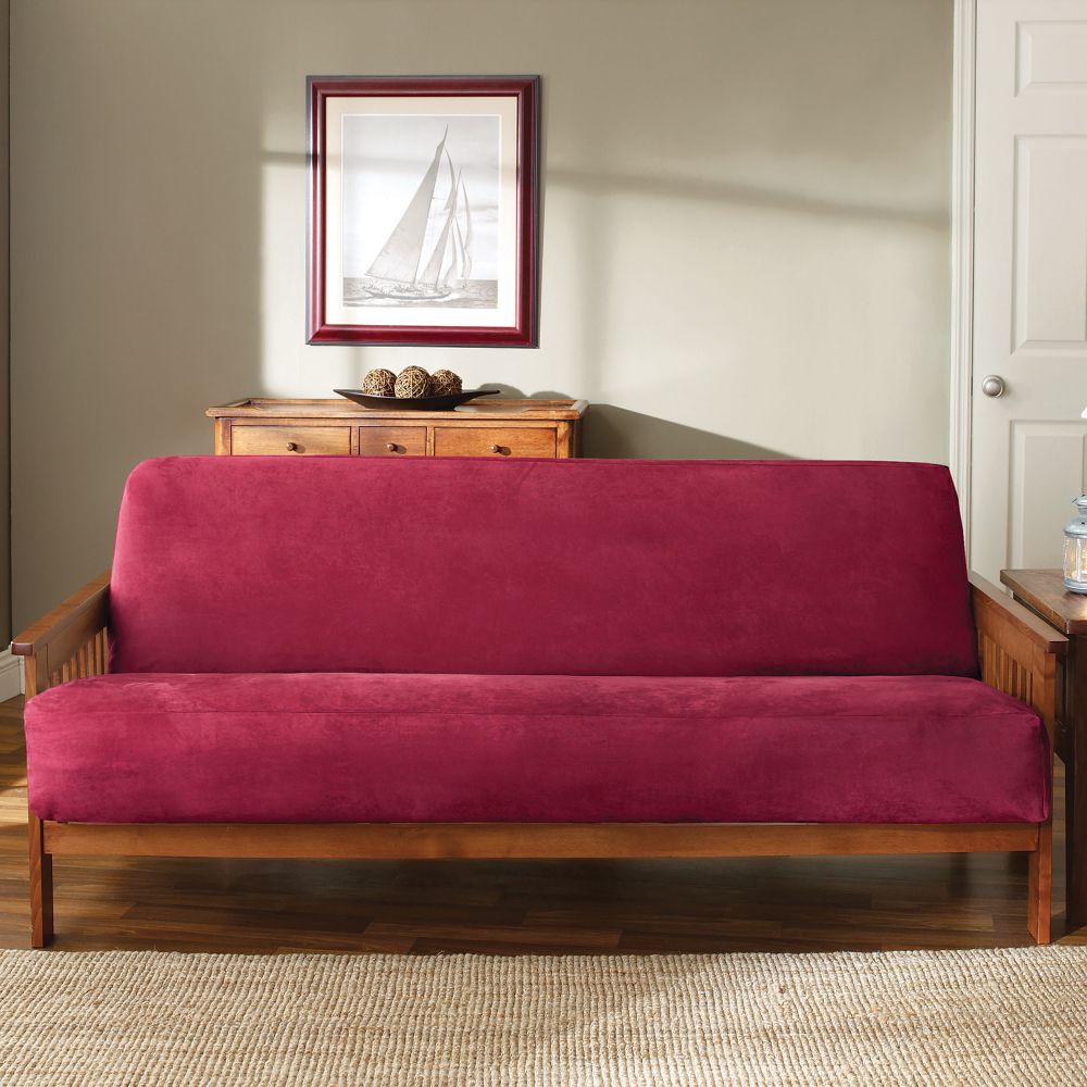 Sure Fit Soft Suede Burgundy Futon Slipcover at Kmart.com