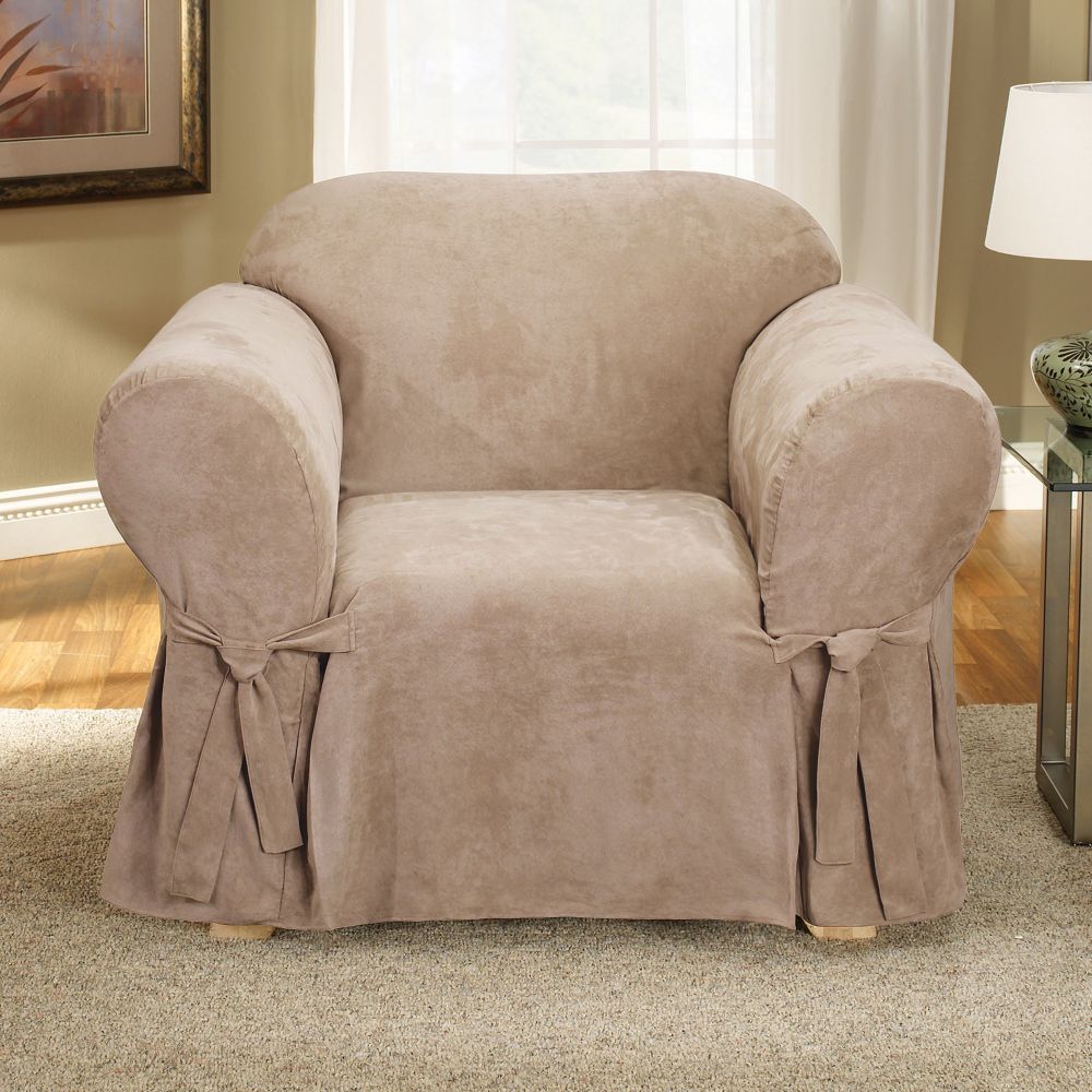 Sure Fit Soft Suede Taupe Chair Slipcover at Kmart.com