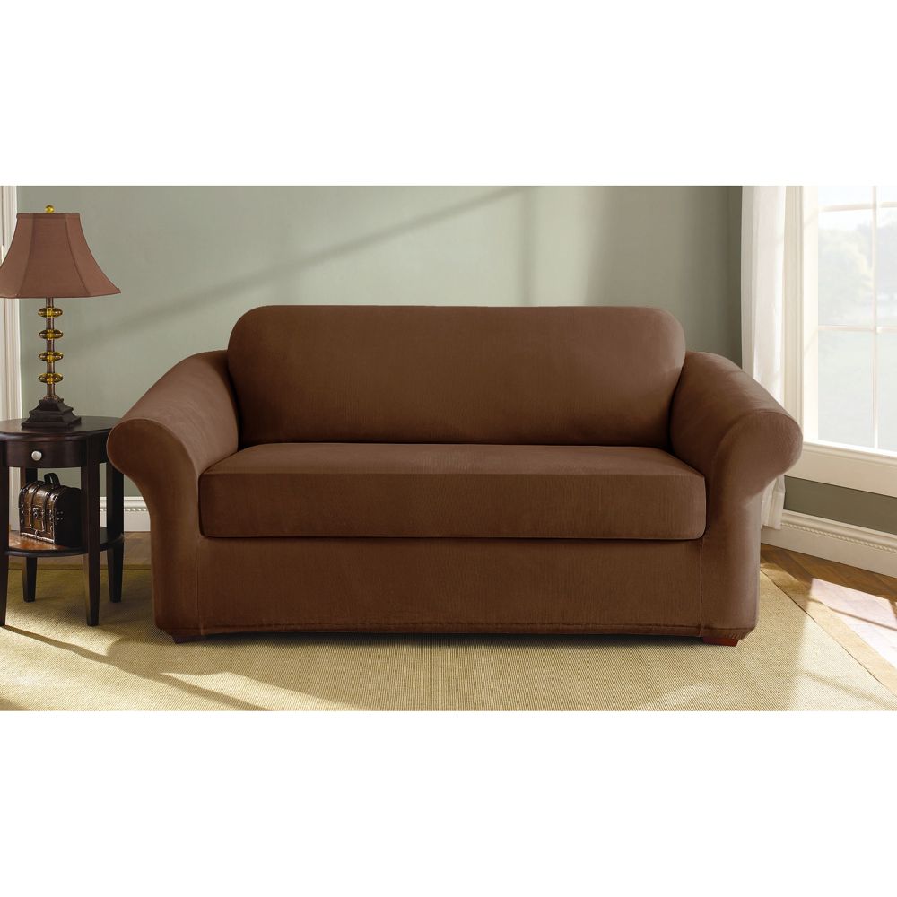 Sure Fit Stretch Pearson Coffee Loveseat Slipcover at Kmart.com