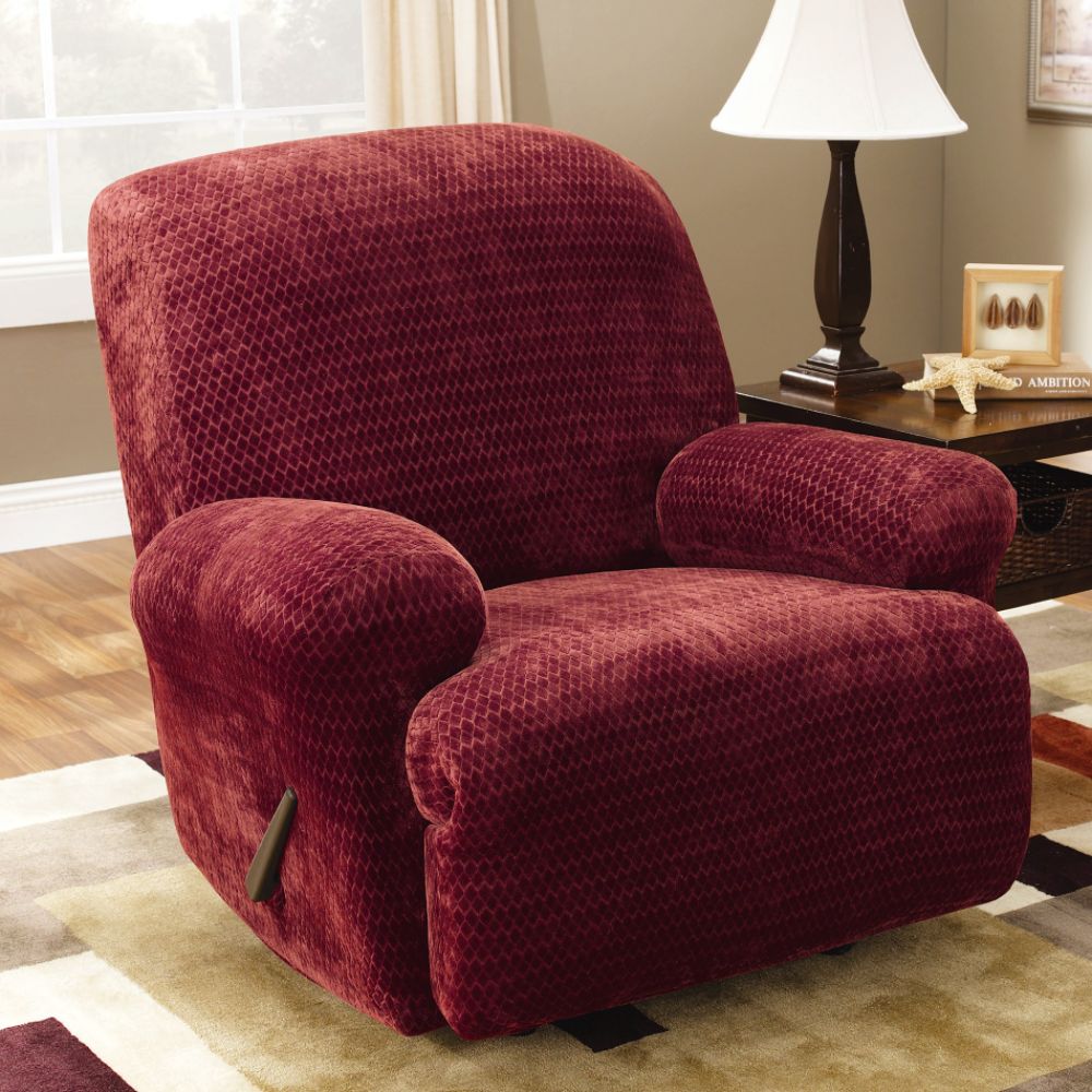 Sure Fit Stretch Royal Diamond Wine Recliner Slipcover at Sears.com