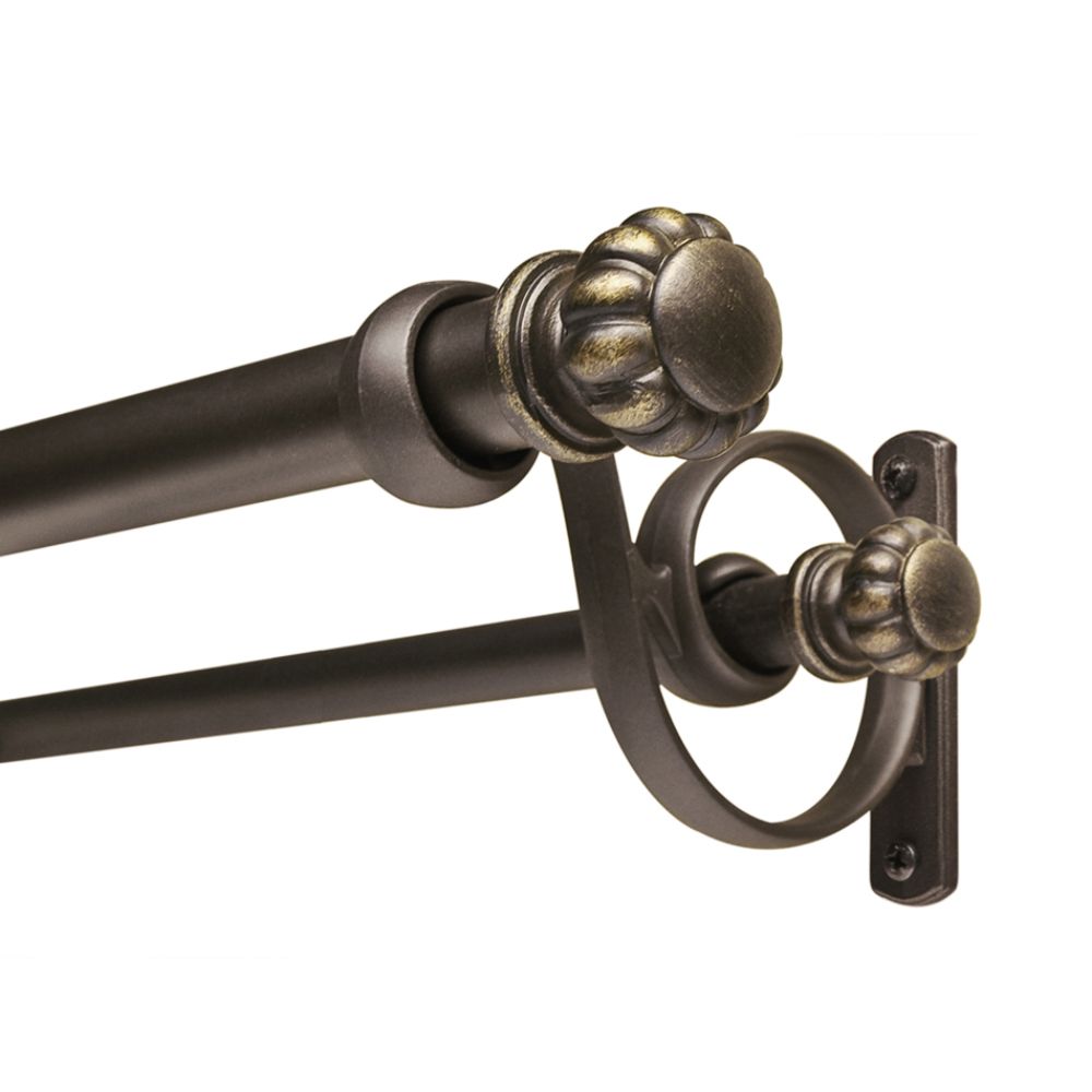 Whole Home Double Curtain Rod Adjustable 36–72 Inches