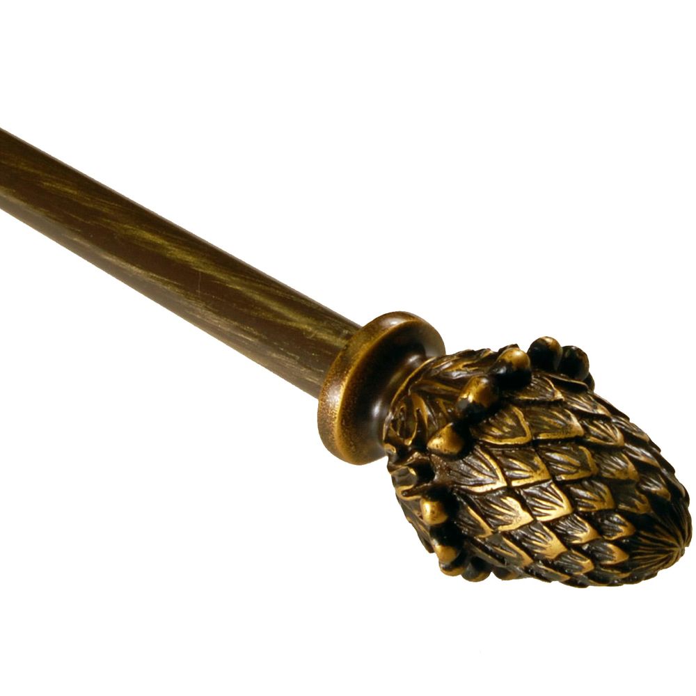 BCL 58CN86, Pine Cone Curtain Rod, Antique Gold Finish, 86 in. to 120 in. at Kmart.com