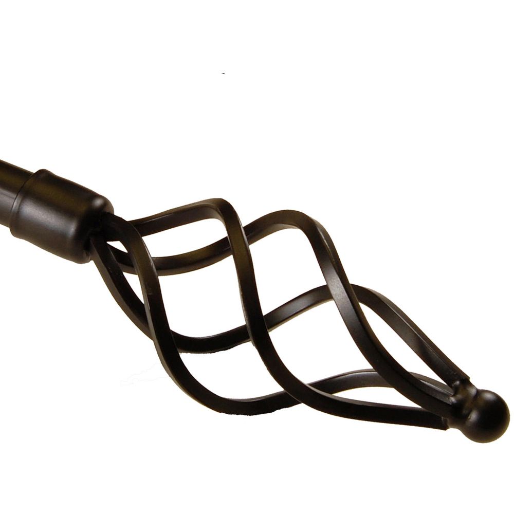 BCL 58TW86, Wire Twist Curtain Rod, Black Finish, 86 in. to 120 in.