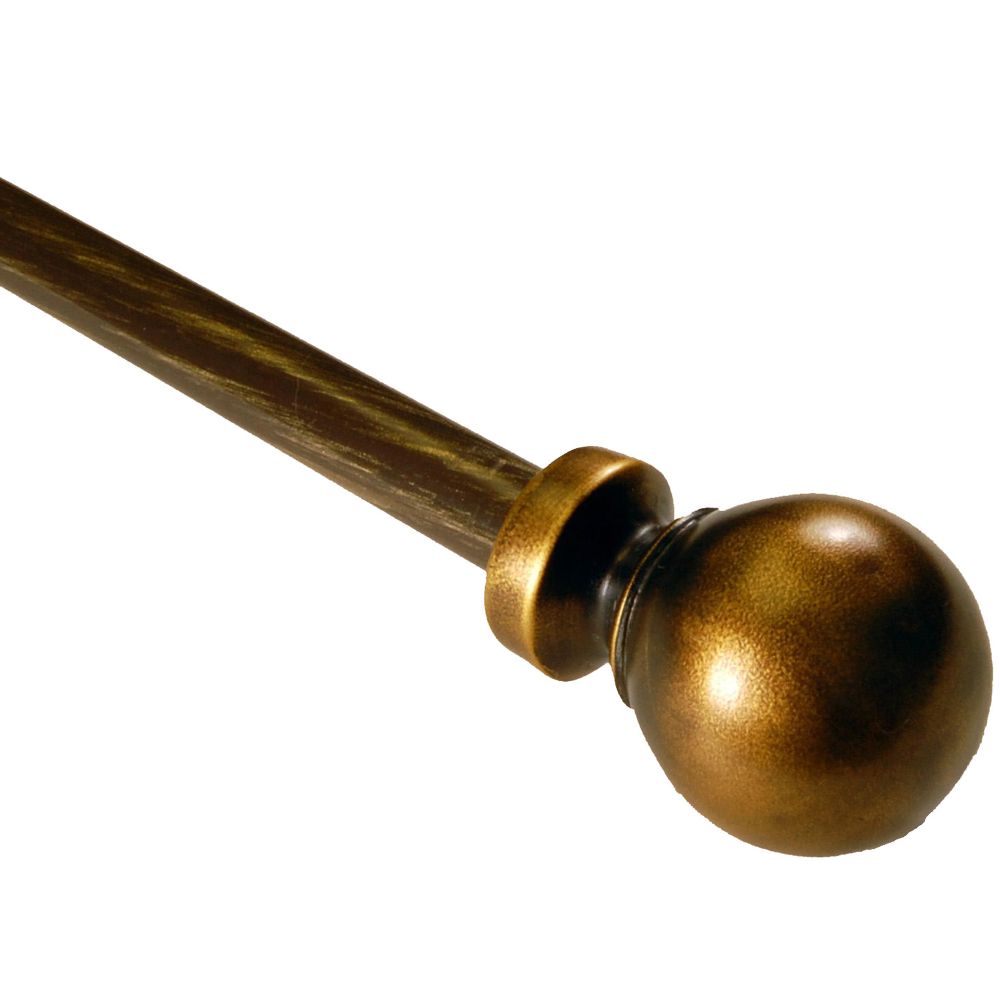 BCL 58BL86, Classic Ball Curtain Rod, Antique Gold Finish, 86 in. to 120 in. at Kmart.com
