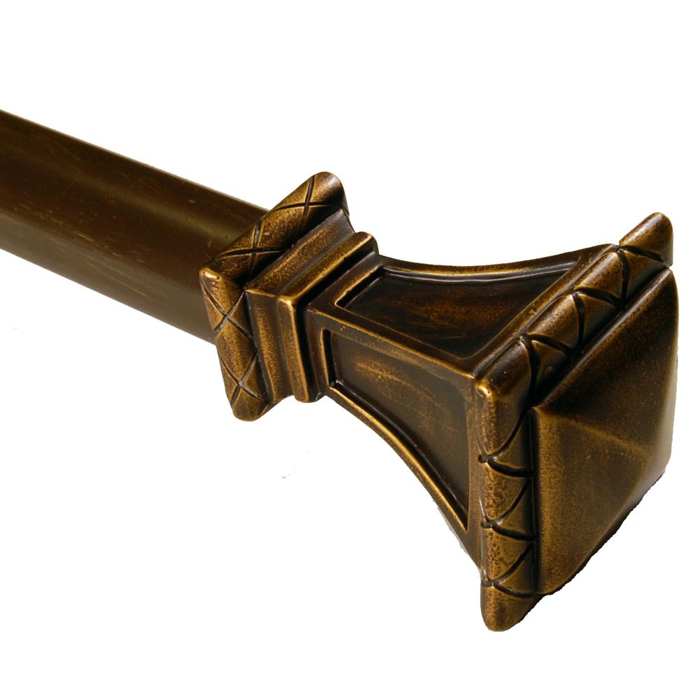 BCL 125SQ86, Trumpeted Square Curtain Rod, Antique Gold Finish, 86 in. to 120 in. at Kmart.com