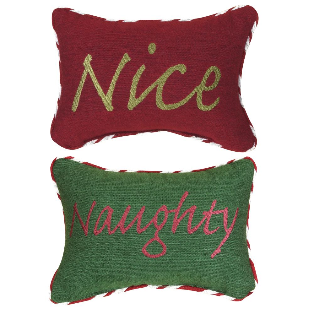 Naughty/Nice Word Pillow