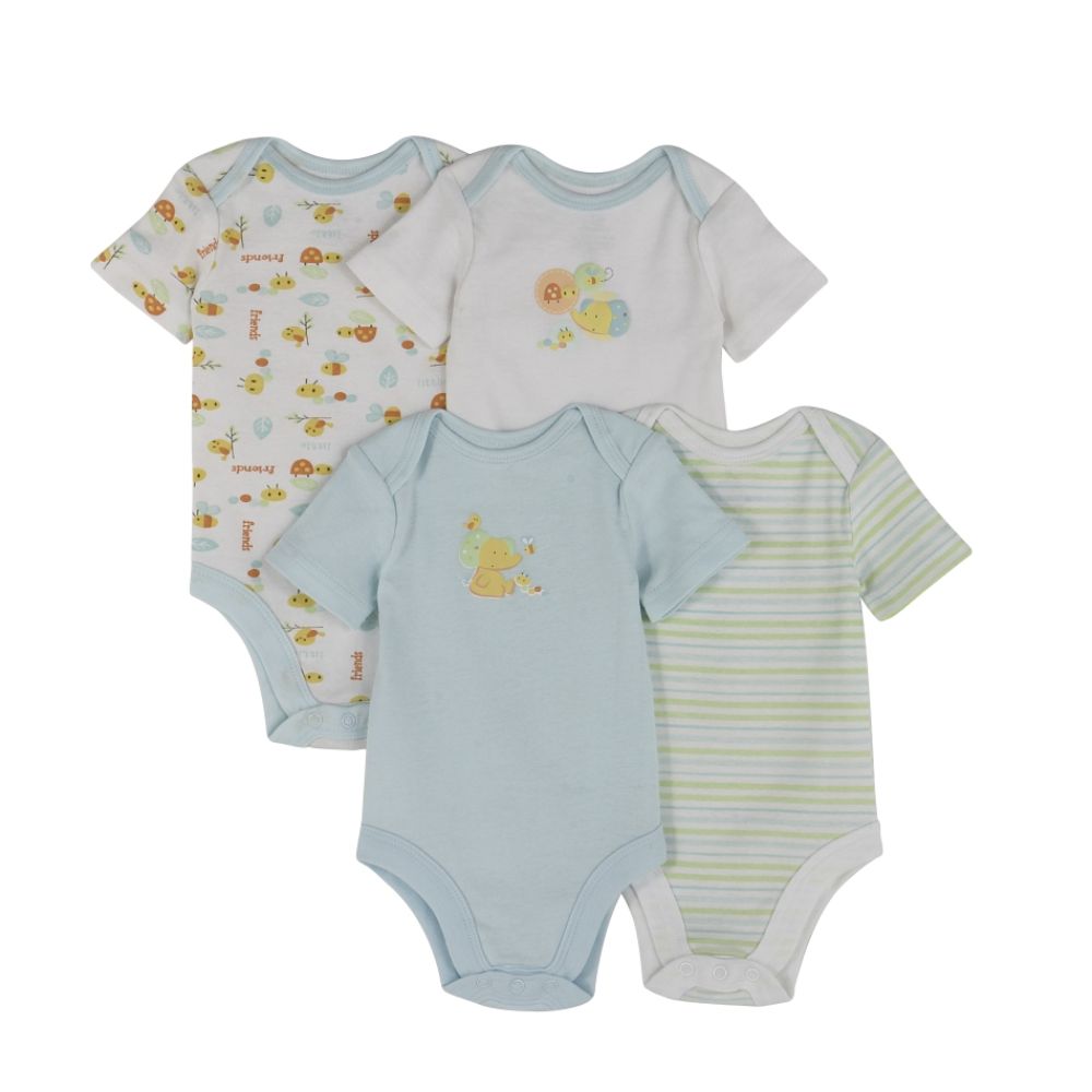 Small Wonders Newborn 4-Pack Assorted Print Bodysuits