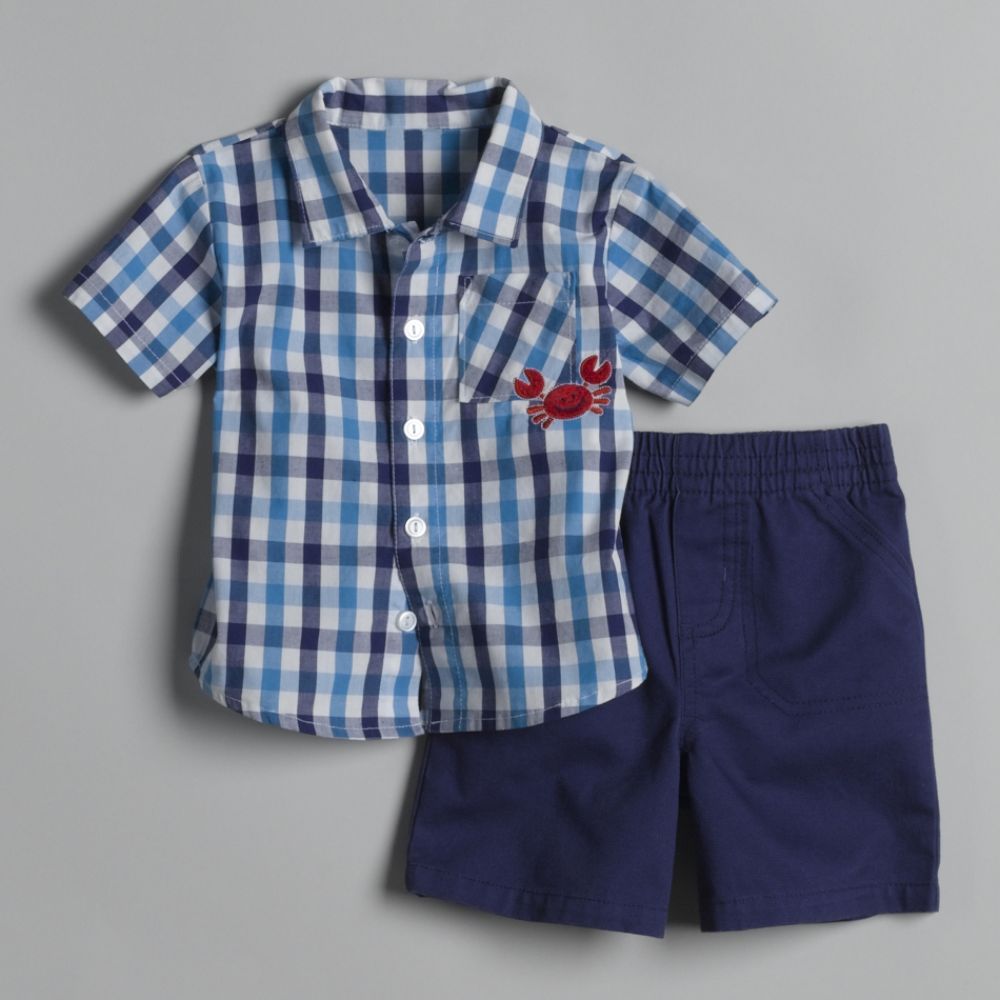 Small Wonders Infant & Toddler Boys' Camp Shirt Set