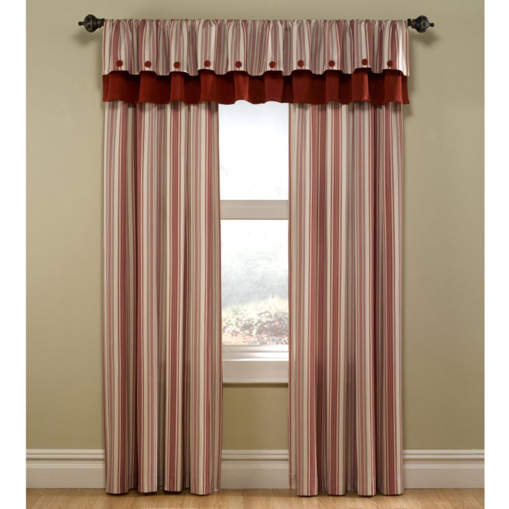 Colormate 55 in. x 15 in. Flip Over Valance with Covered Buttons