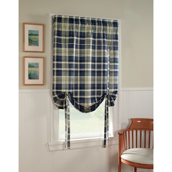 Cannon Manhasset Thermal Plaid 40x64 Tie Up Shade 