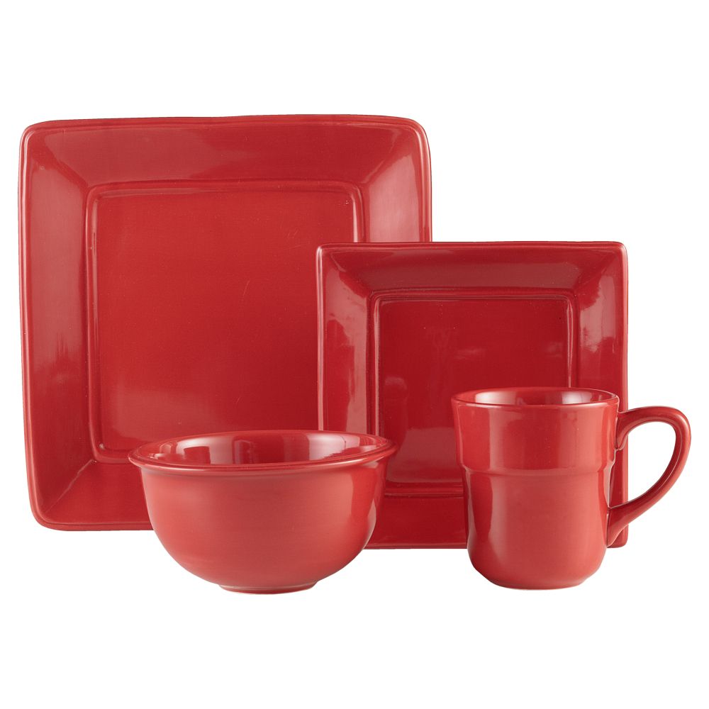 Country Living Solid Red Square Dinnerware Collection
