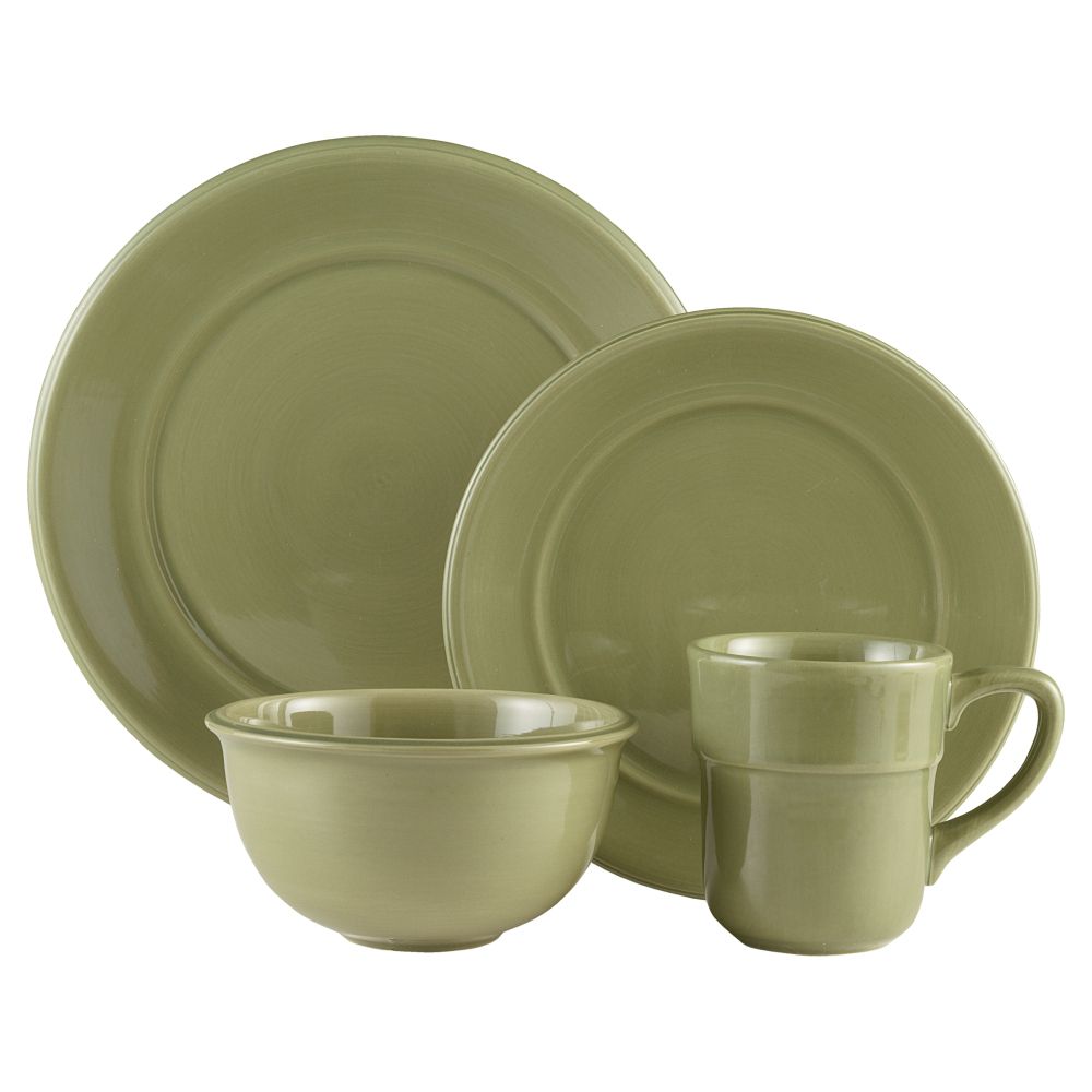 Country Living Solid Green Round Dinnerware Collection