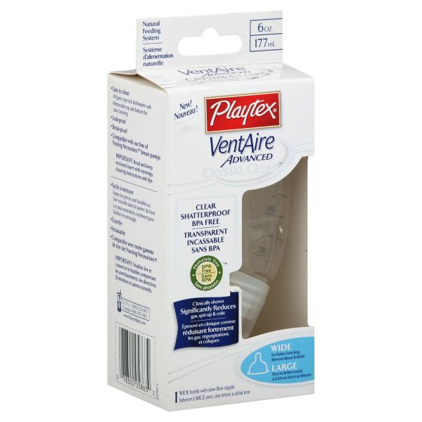 Playtex VentAire Advanced Crystal Clear Bottle, with Fast Flow Nipple, Wide, 1 bottle at Sears.com