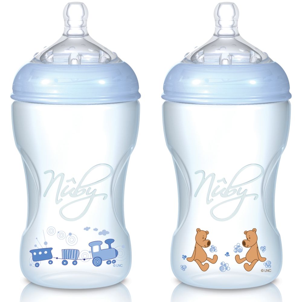 Luv N Care 1-Pack 10 oz. Light Blue Tinted & Printed Bottle with Medium Flow Nipple at Sears.com