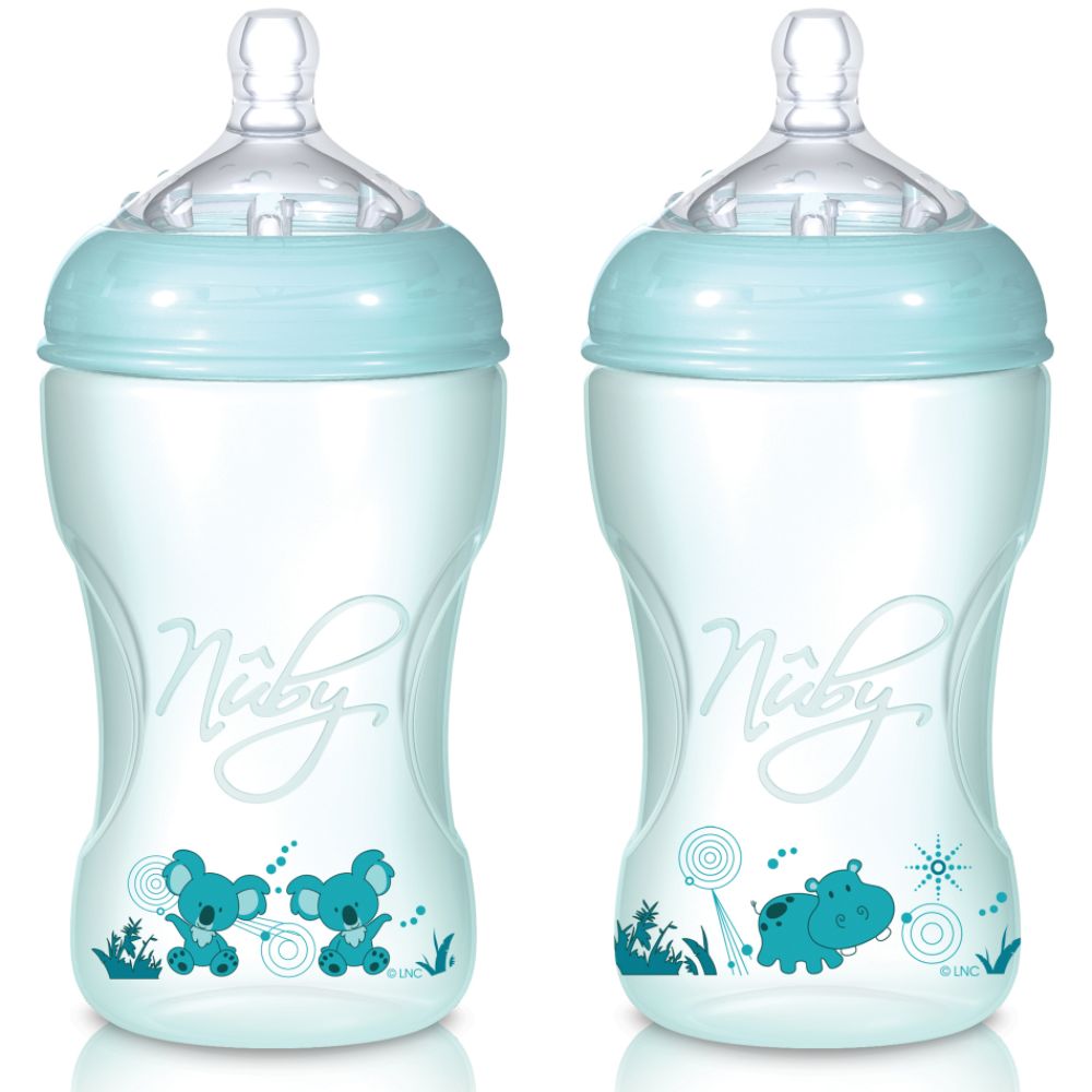 Luv N Care 1-Pack 10 oz. Light Aqua Tinted & Printed Bottle with Medium Flow Nipple at Sears.com