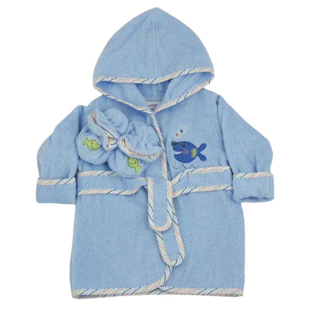Cuddletime Newborn Boy's Fish Robe And