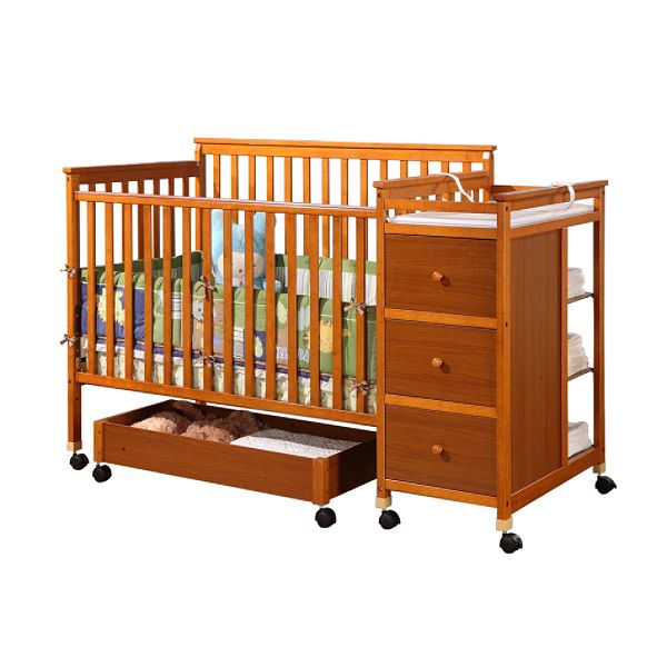 Sweet Dreams Hayden 4-in-1 Crib Changer Combo in Honey