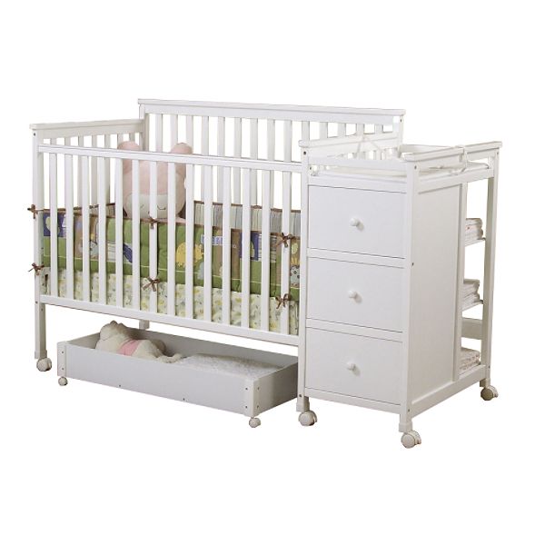 Sweet Dreams Hayden 4-in-1 Crib Changer Combo in White