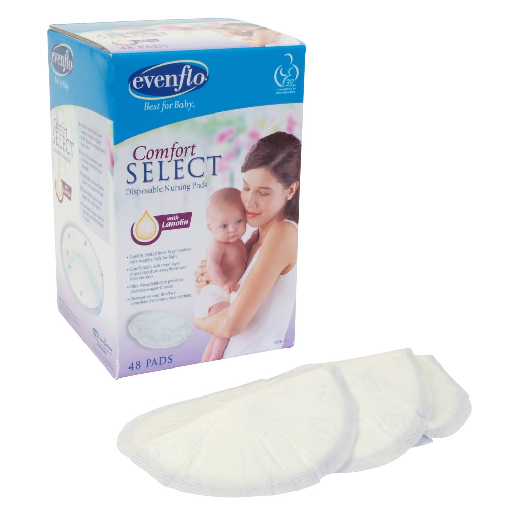 Evenflo Comfort Select Breast Pad with Lanolin, 48 Count