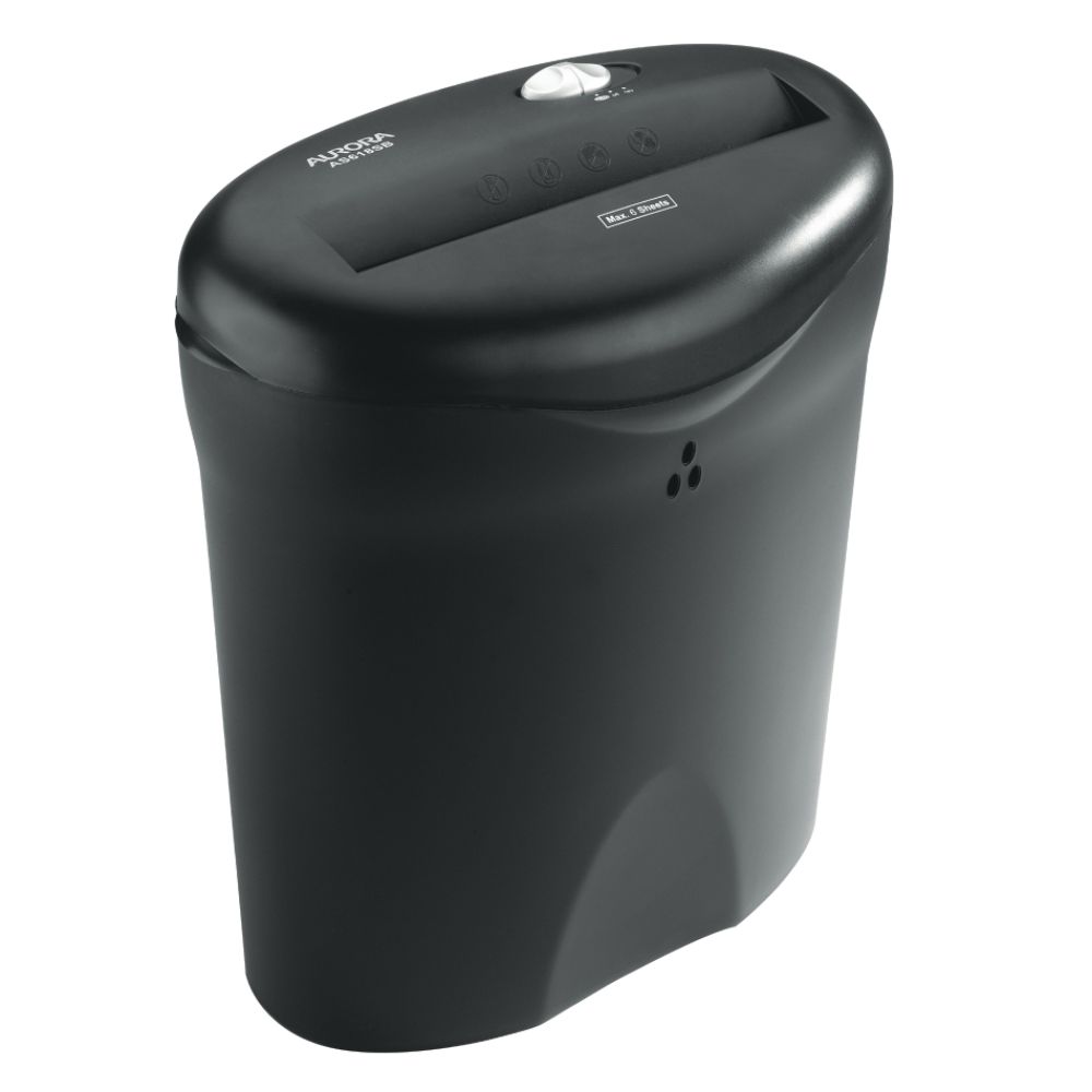 Aurora 6 Sheet Stripcut Paper Shredder with Basket
