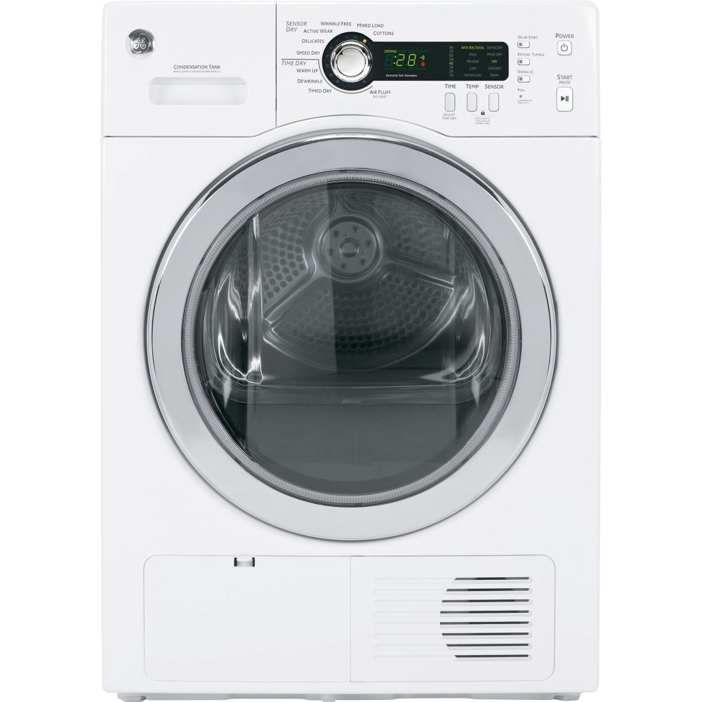GE 4.0 cu. ft. Capacity 24" Ventless Condenser Frontload Electric Dryer (DCCH48)