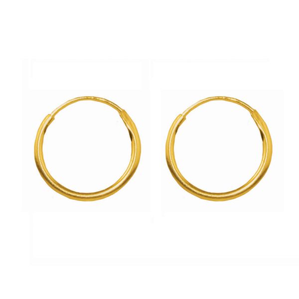 18k Yellow Gold Over Sterling Silver x15mmhoop Earrings 21167411