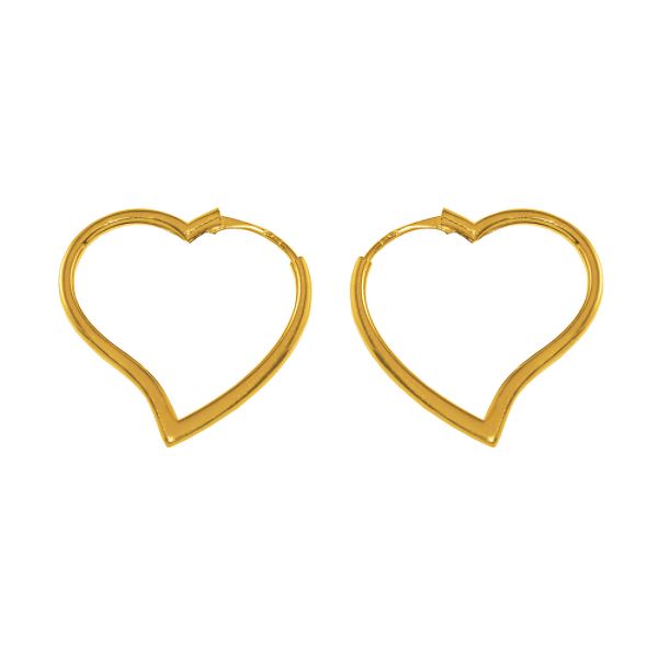 18k Yellow Gold Over Sterling Silver Heart Shaped Earrings 21175911