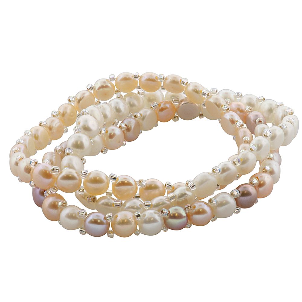 Cultured Freshwater Pearl Bracelet Triple-Strand Multi-Colored at Kmart.com