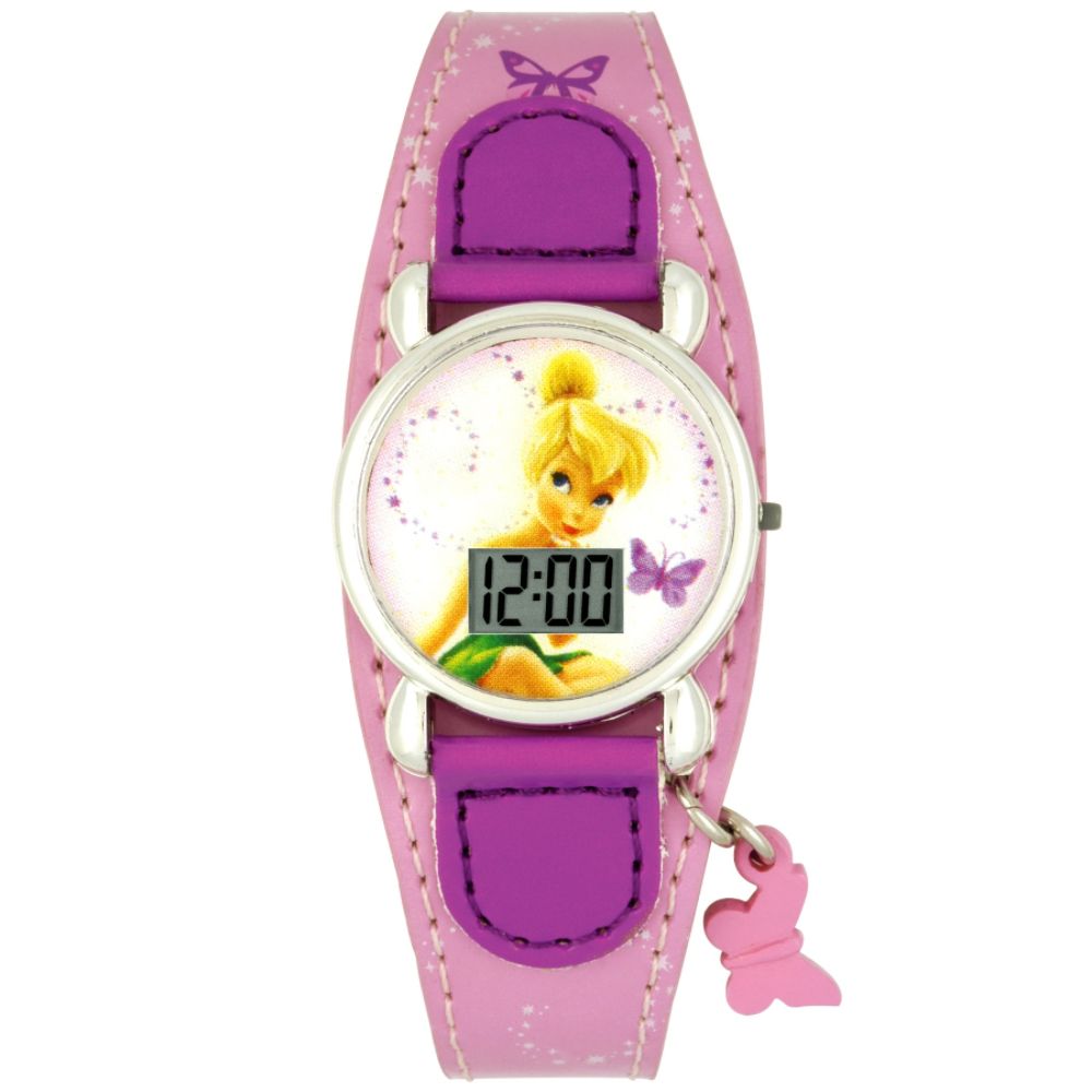 Disney Tinkerbell Tinkerbell LCD Watch with Pink Print Band and Butterfly Charm at Kmart.com
