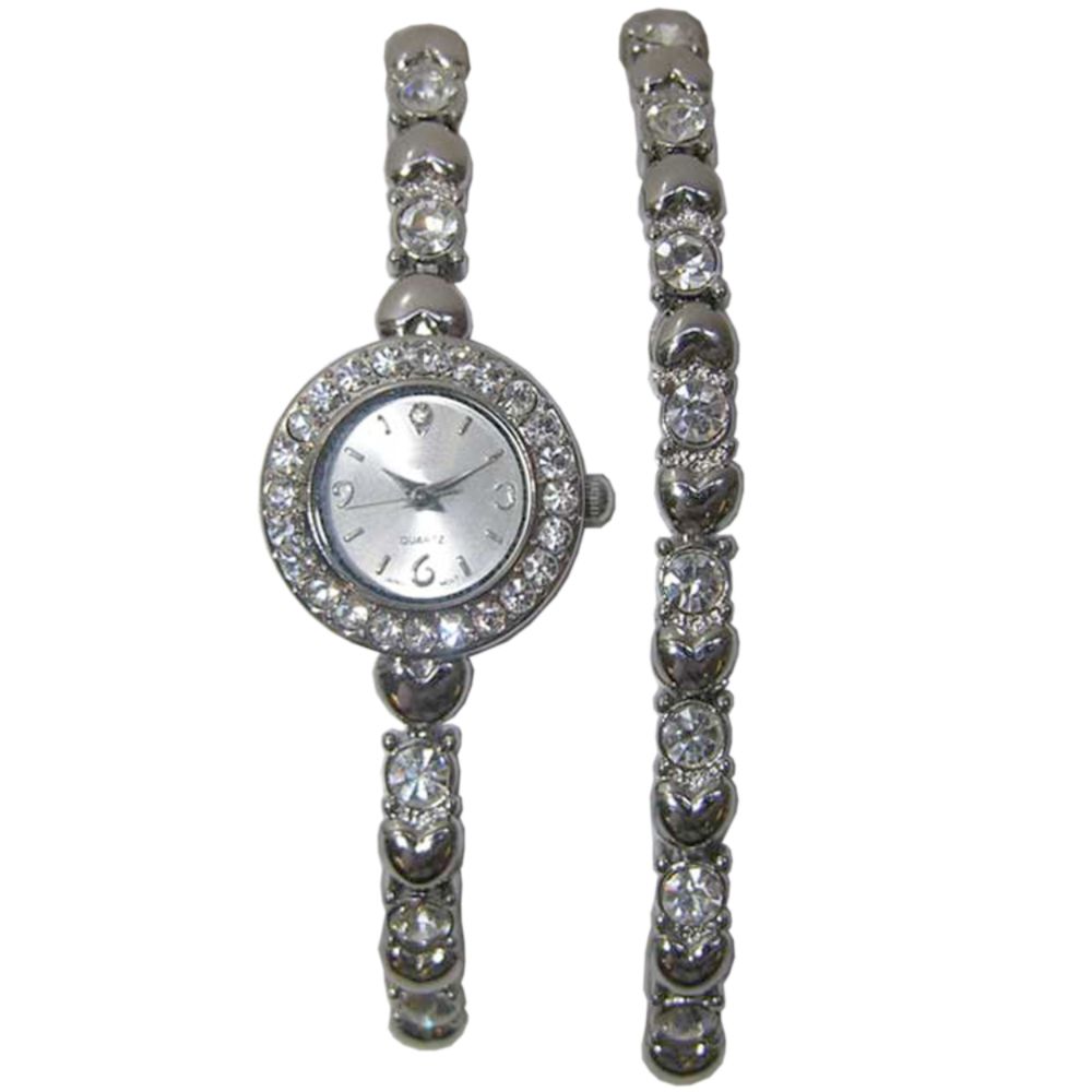 Jaclyn Smith Silvertone Tennis Bracelet and Watch Set at Sears.com