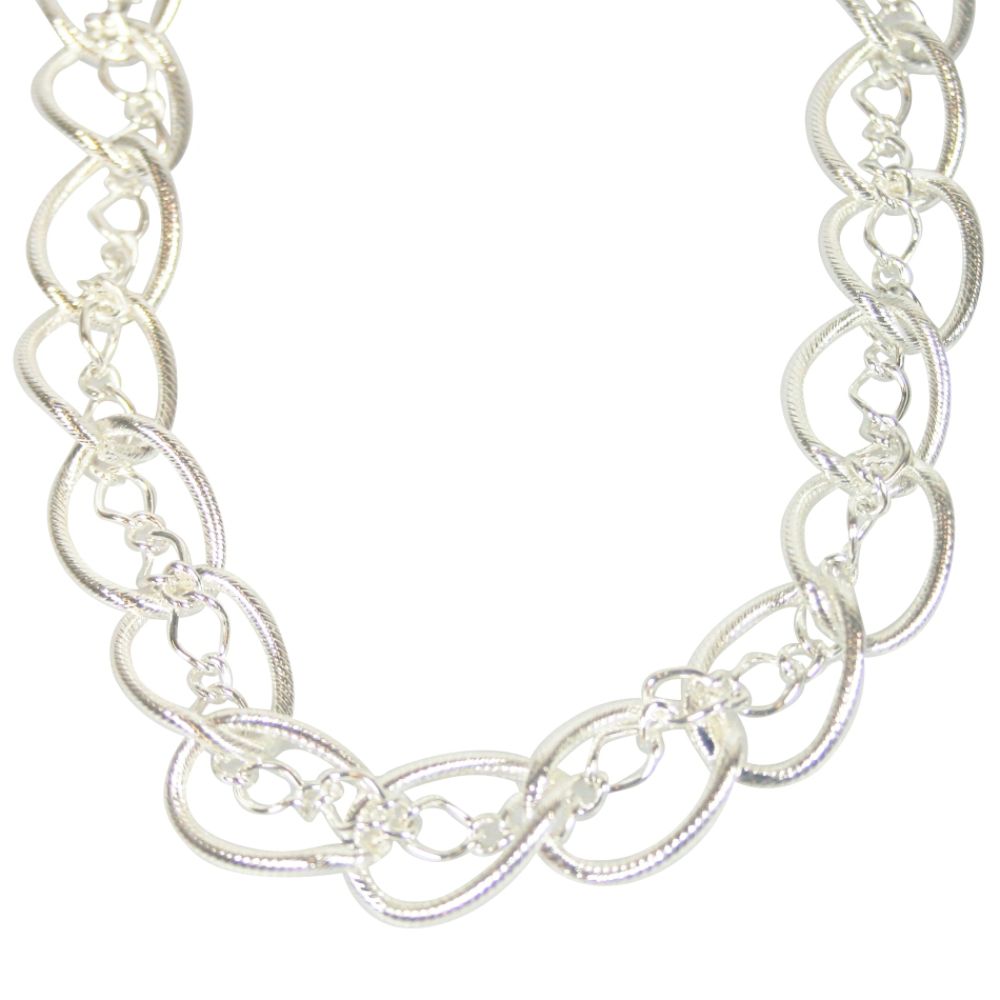 Textured Twist Link Necklace in Silvertone at Kmart.com