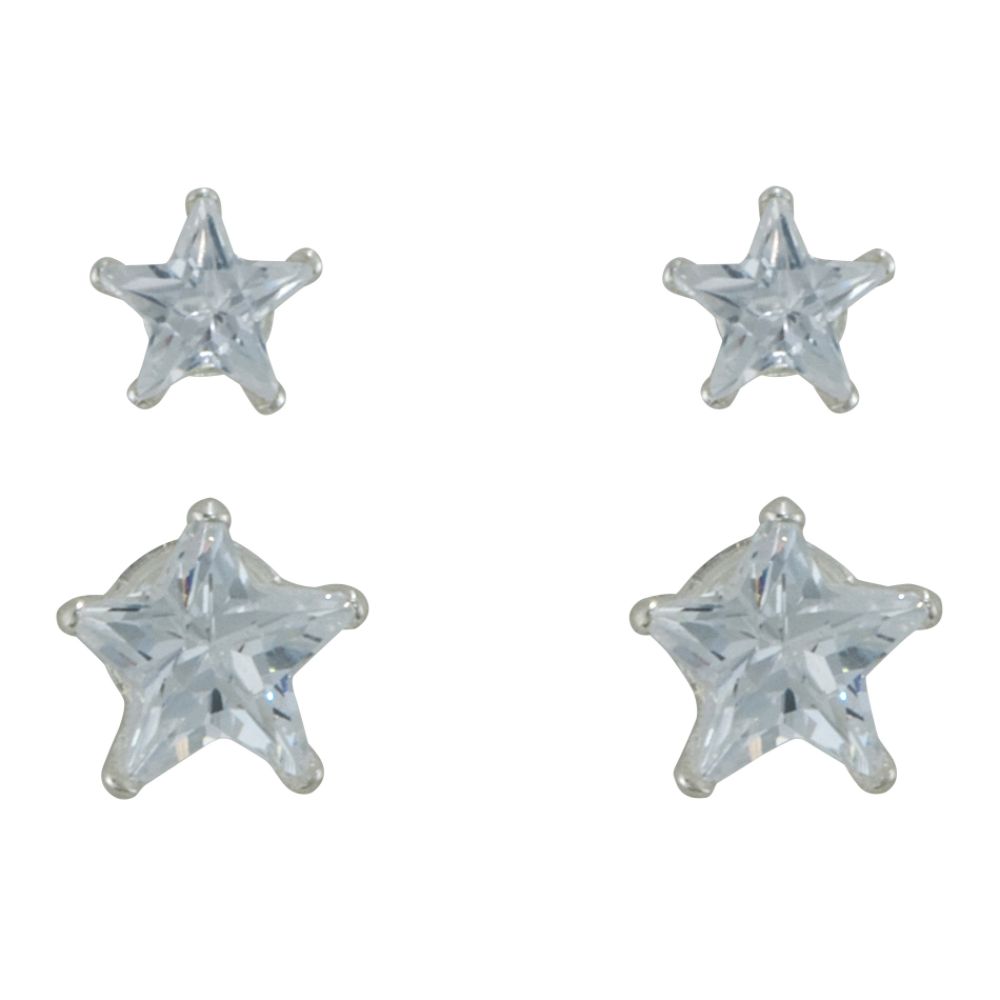 Sterling Silver and Star Cubic Zirconia Earring Duo at Kmart.com