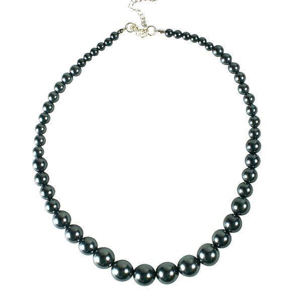 18 Inch Gray Simulated Pearl Necklace 256098K