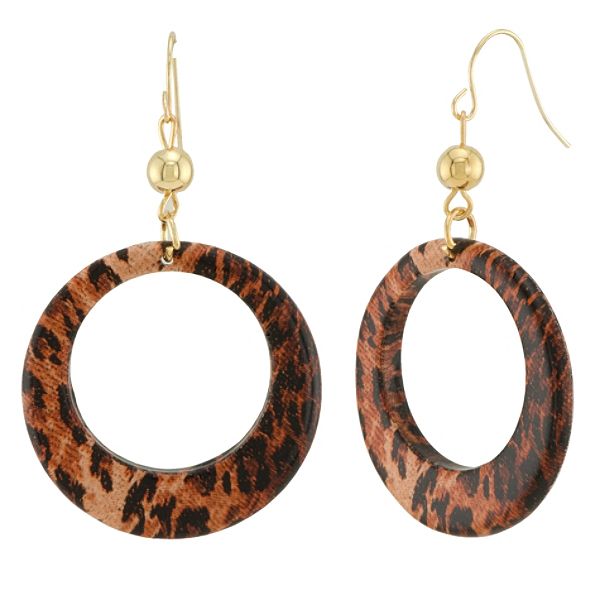 Animal Print Hoop Earring In Goldtone 236041JS
