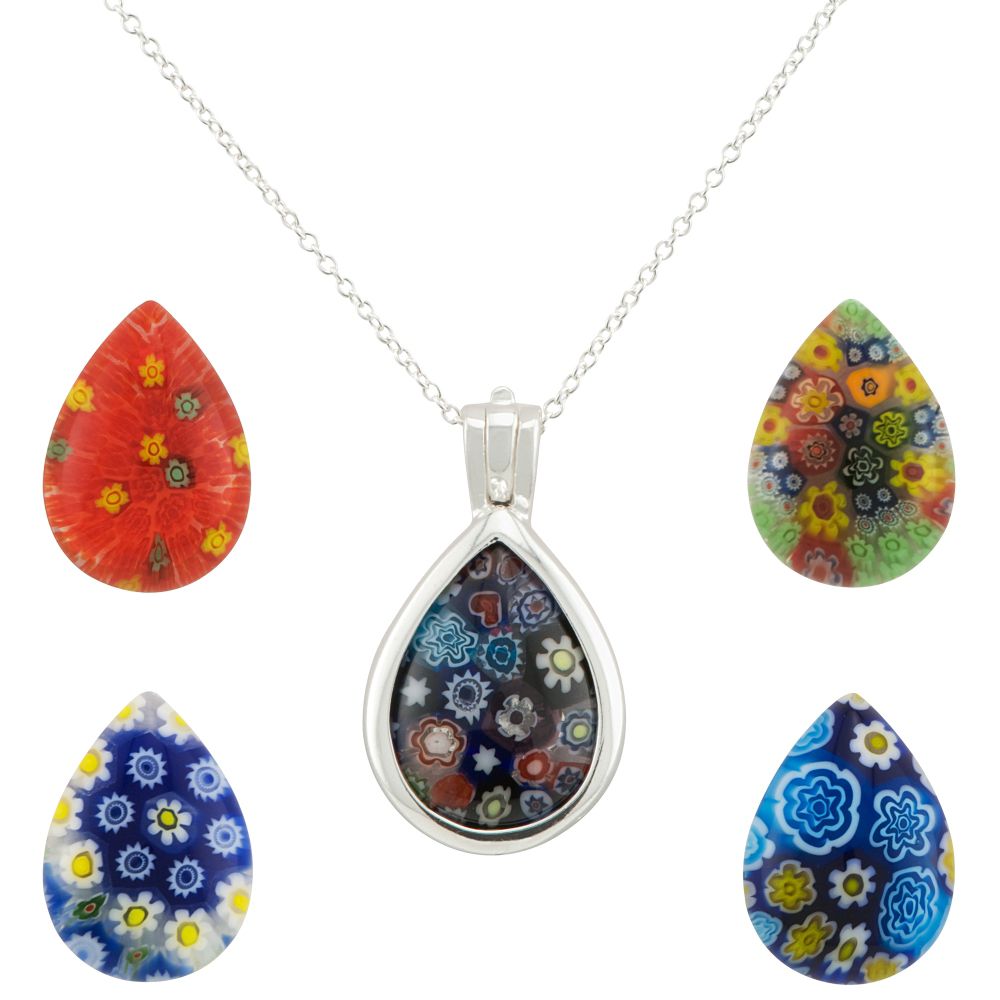 Sterling Silver Interchangeable Murano Glass Teardrop Pendant at Sears.com