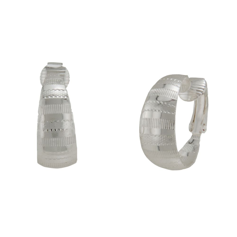 Jaclyn Smith Textured Hoop Clip Earring in Silvertone at Sears.com