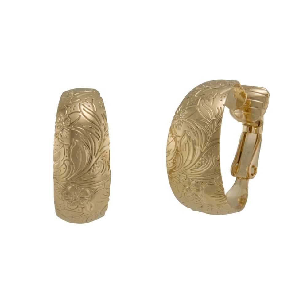 Jaclyn Smith Flower Textured Hoop Clip
