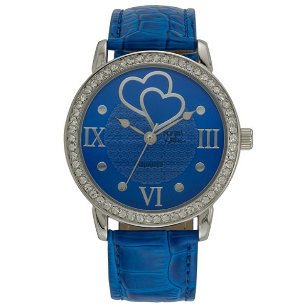 Piper Blue Women s Watch W rhinestone Silvertone Case Blue Sunray 026W020303340001P Piper Blue PB149