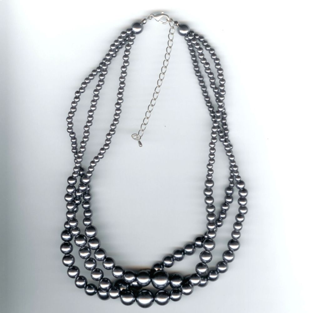 Accessories 3-Row Gray Simulated Pearl Necklace at Sears.com
