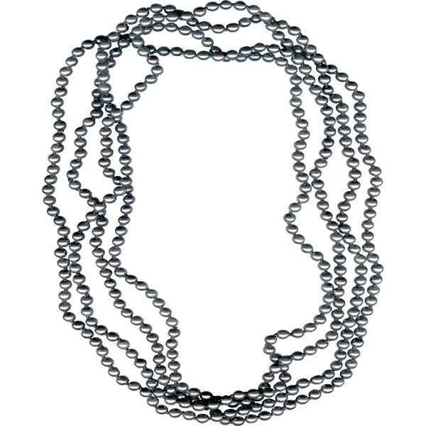 Accessories 100 Inch Gray Simulated Pearl Necklace 142033G-02
