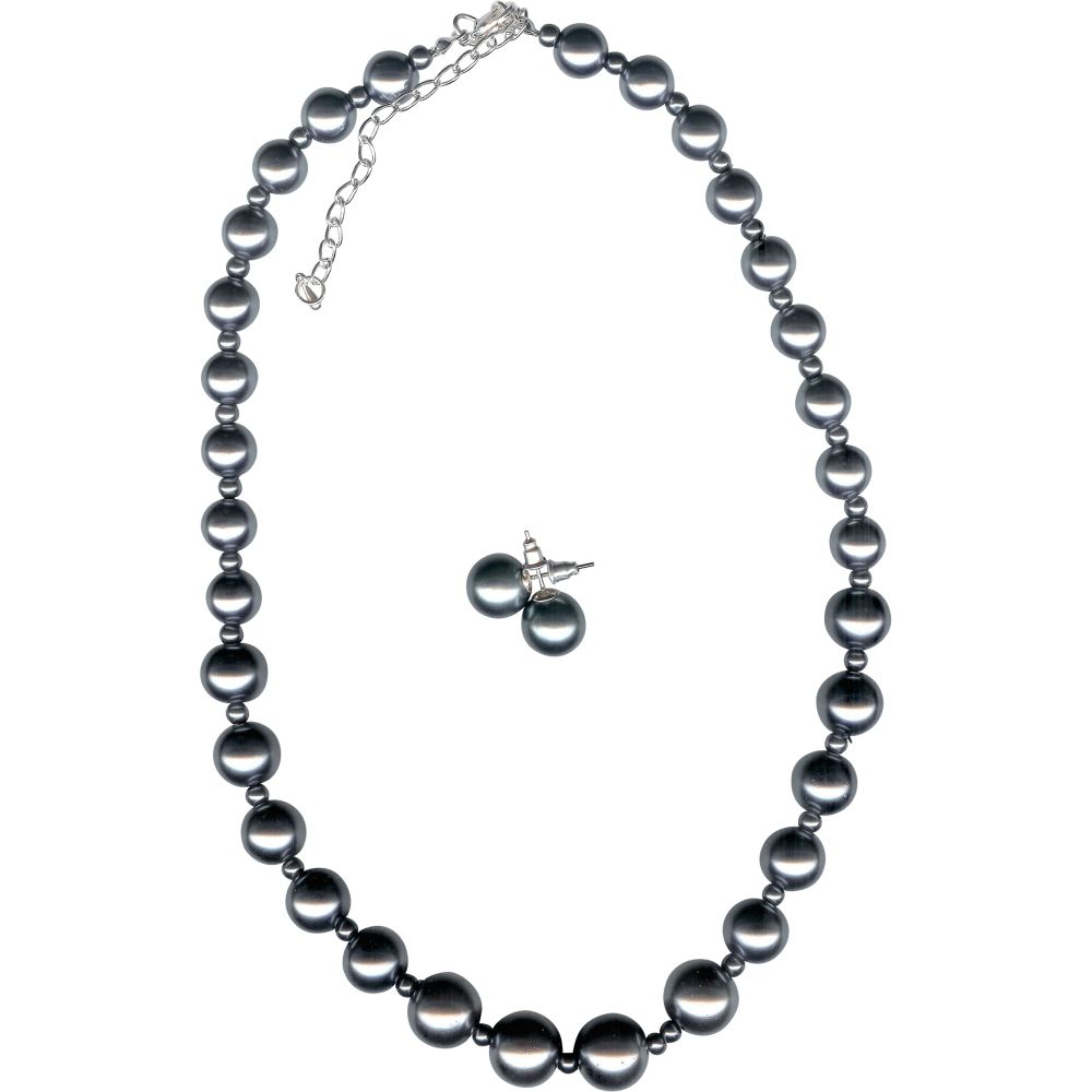 Accessories Graduated Gray Simulated Pearl Necklace and Earring Set at Kmart.com
