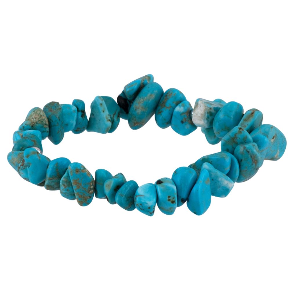 Turquoise Stretch Bracelet with Sterling Silver Bead Accents