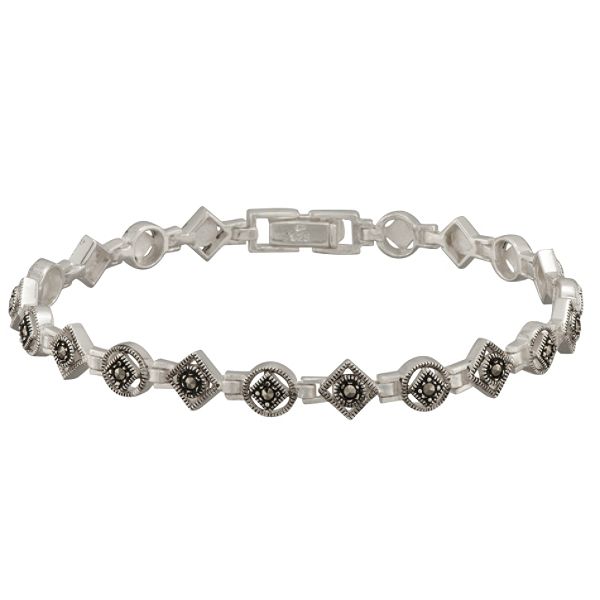 Marcasite Geometric Sterling Silver Bracelet
