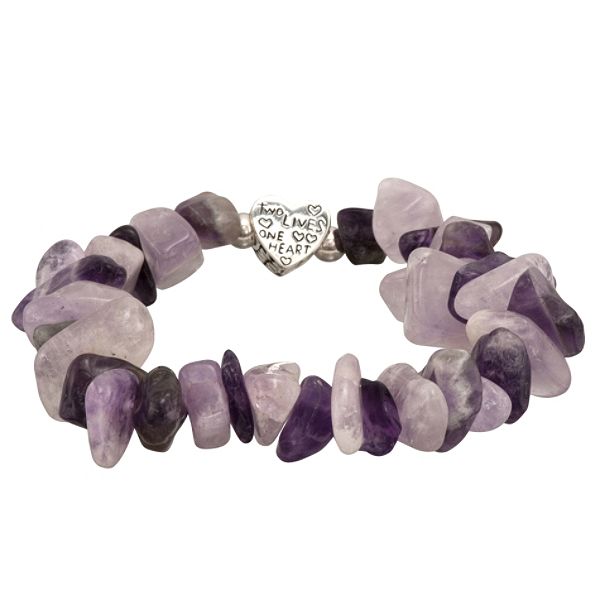 Amethyst Stretch Bracelet With Sterling Silver Charm 528596KM