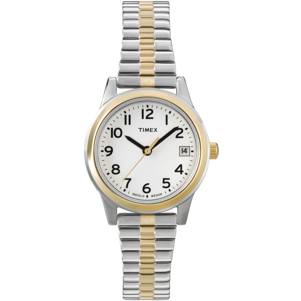 Timex Two Tone Watch with White Dial